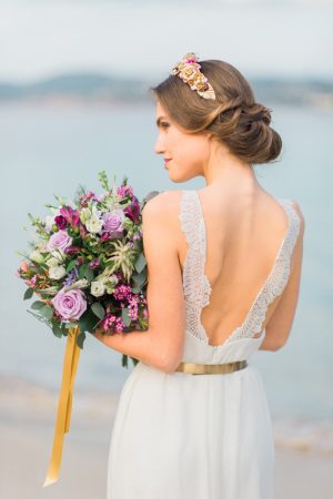 Boho Wedding Dress with Gold Accents - Heike Moellers Photography