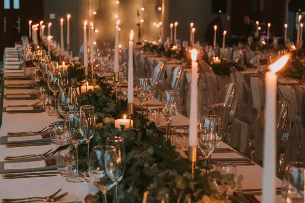 Glamorous Wedding Table with candlelight decor - Bianca Asher Photography
