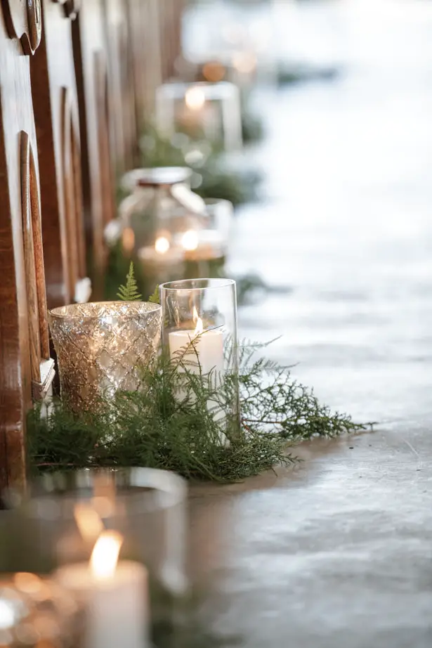 Gorgeous Winter Wedding Candles - Kathy Beaver Photography