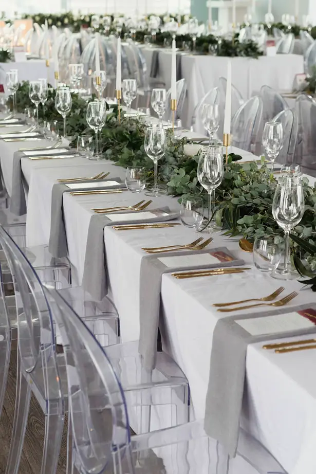 Long moderng wedding table - Bianca Asher Photography
