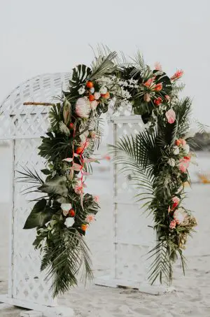 Tropical Wedding Arch - Amy Lynn Photography