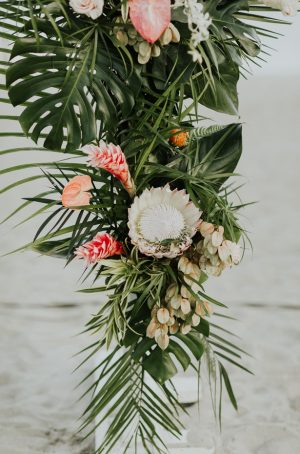 Tropical Wedding Arch Details - Amy Lynn Photography
