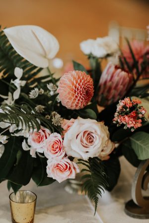 Tropical Wedding Table Centerpiece - Amy Lynn Photography