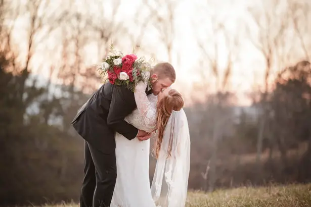 Winter Wedding Kiss - Kathy Beaver Photography