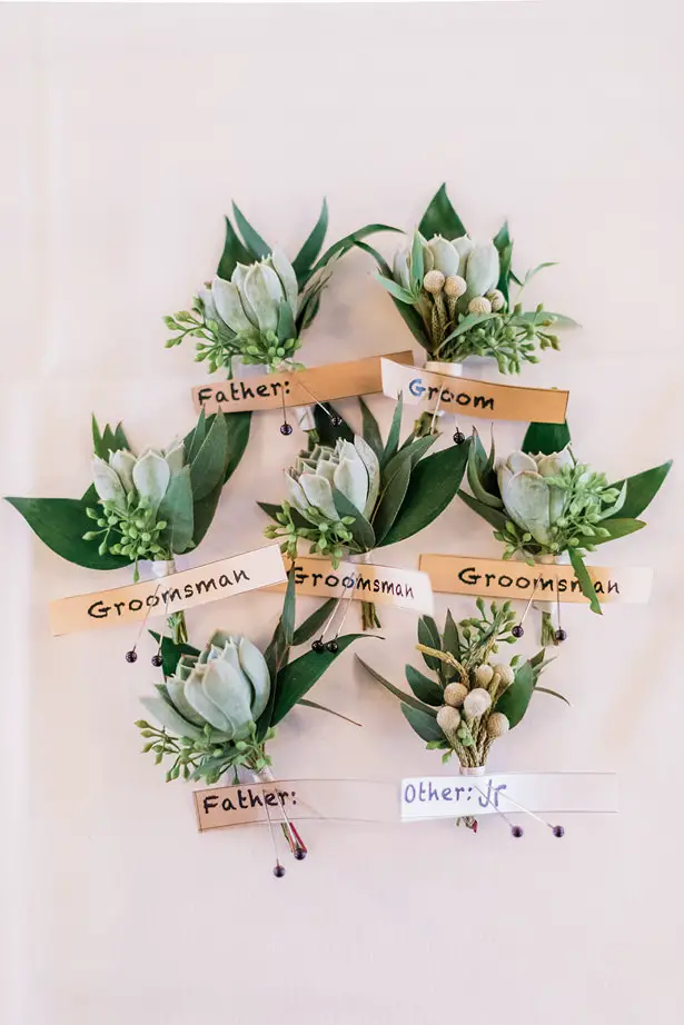 groomsmen boutonnieres - Holly Marie Photography