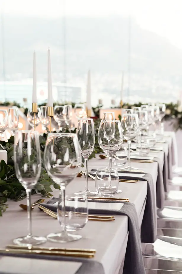 modern long wedding table - Bianca Asher Photography