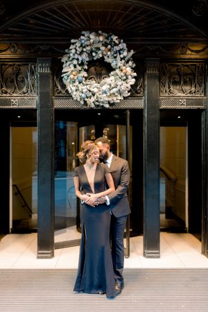 Glam Winter Engagement Photo- Lisa Hufford Photography