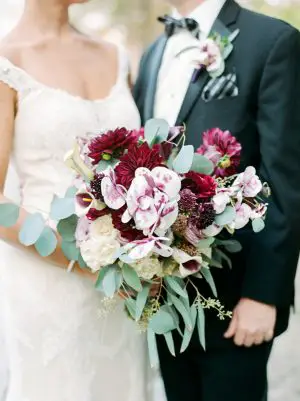 Burgundy wild wedding bouquet - Melissa Schollaert Photography