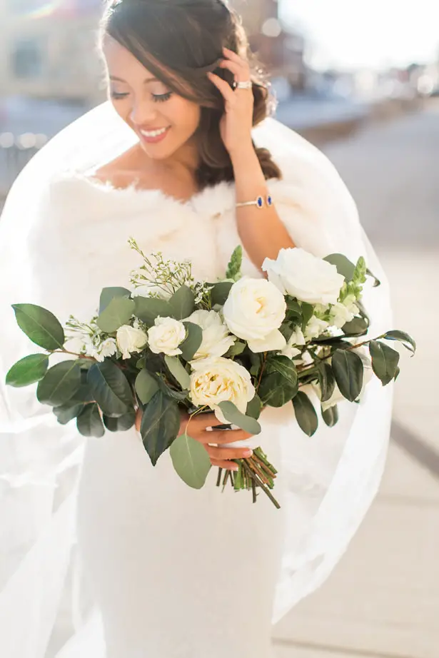 White rose wedding bouquet - Abby Anderson