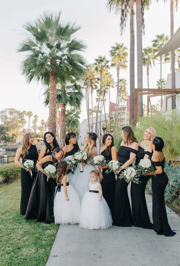 Bridal party with black accents - Nichanh Nicole Photos
