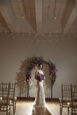 Indoors wedding ceremony decor -Sherri Barber Photography