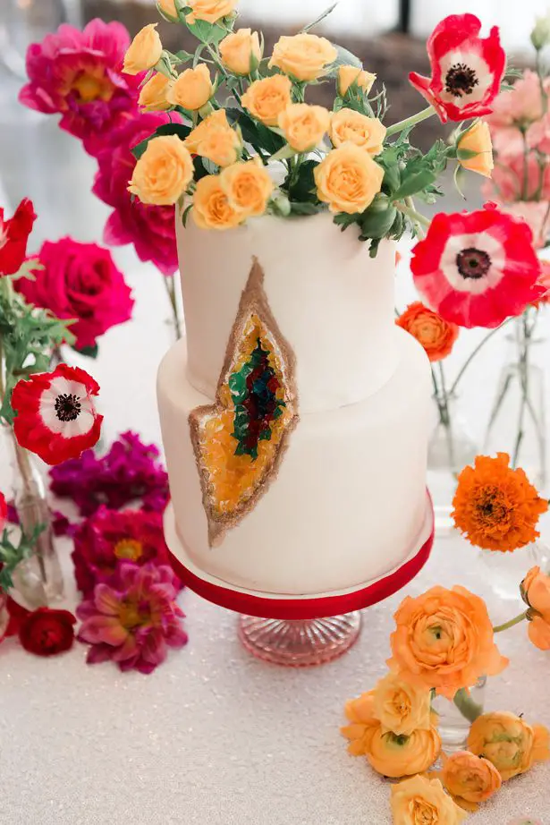 Rainbow Ombré Inspired Wedding cake- Swish + Click Photography