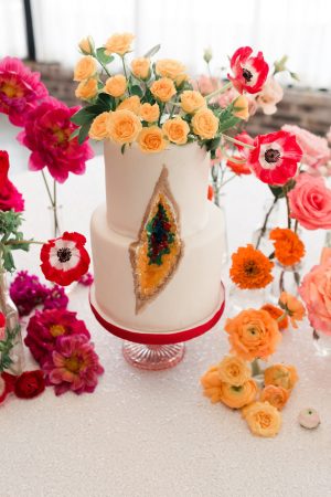 Rainbow Ombré Inspired Wedding cake