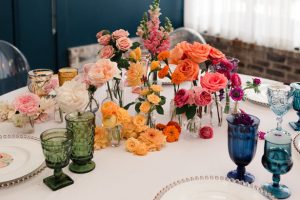 Rainbow Ombré Inspired Wedding tablescape- Swish + Click Photography