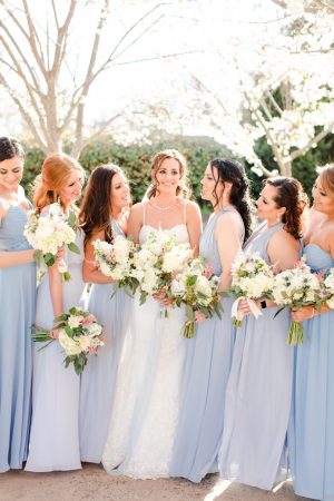 dusty blue bridesmaid dresses - Bethanne Arthur Photography