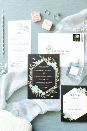 dusty blue wedding invitations - Bethanne Arthur Photography