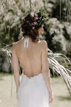 Backless sheath wedding dress- Rebecca Goddar Photography