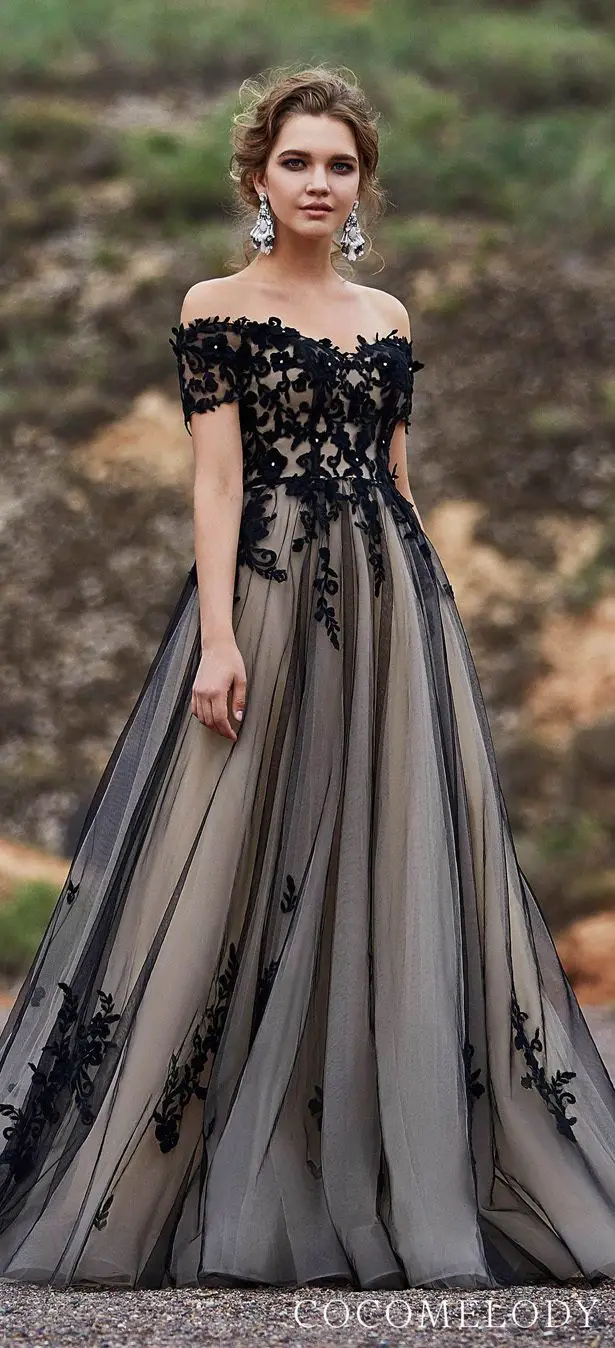 black color wedding dress