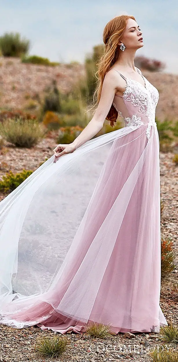 Blush colored wedding dress by CocoMelody
