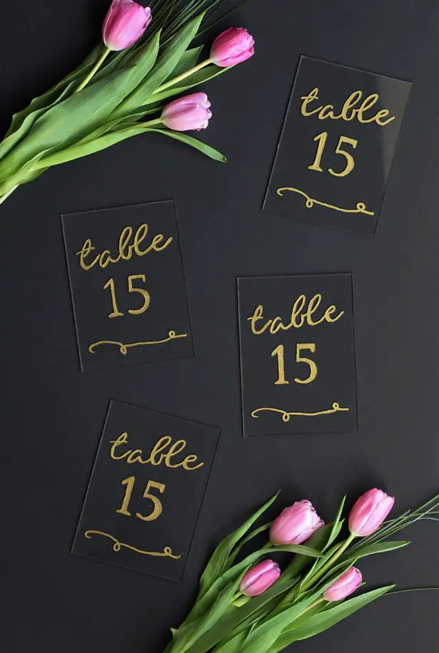 Wedding Table Numbers in Clear Acrylic in Calibre & Magic Font 
