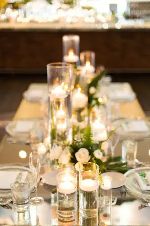 elegant wedding table with candles - Studio EMP