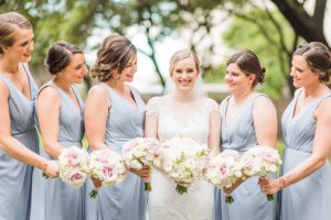 Bridal party photo -Classic Blush Wedding at The Houston Club - Nate Messarra Photography