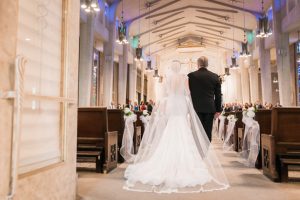 Church wedding ceremony - Classic Blush Wedding at The Houston Club - Nate Messarra Photography