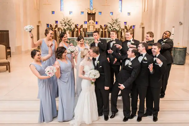 Fun Wedding party photo - Classic Blush Wedding at The Houston Club - Nate Messarra Photography