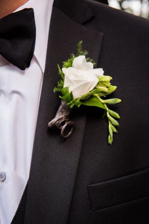 Grooms boutonniere - Classic Blush Wedding at The Houston Club - Nate Messarra Photography