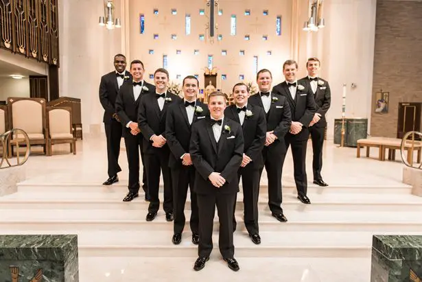 Groomsmen Tuxedos - Classic Blush Wedding at The Houston Club - Nate Messarra Photography