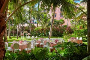 Hawaii Destination Wedding and Honeymoon - Royal Hawaiian Luxury Collection Resort Wedding Pretty in Pink Garden Reception