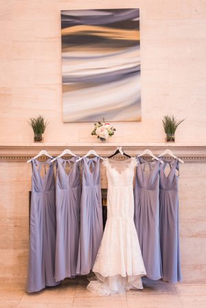 Long purple bridesmaid dresses - Classic Blush Wedding at The Houston Club - Nate Messarra Photography