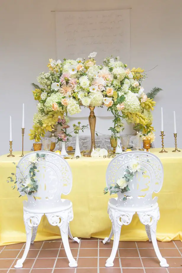 Luxury yellow wedding tablescape - Photography: Szu Designs, Inc