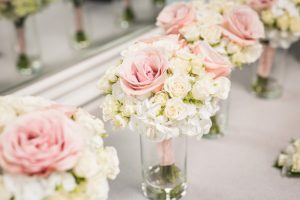 Pink and white wedding bouquets - Classic Blush Wedding at The Houston Club - Nate Messarra Photography