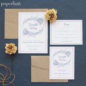 Rustic Wedding Invitations by Paperlust - playful proteas