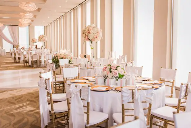 White and pink wedding reception decor - Classic Blush Wedding at The Houston Club - Nate Messarra Photography