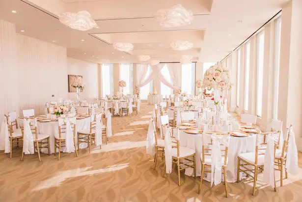 White and pink wedding reception decor - Classic Blush Wedding at The Houston Club - Nate Messarra Photography