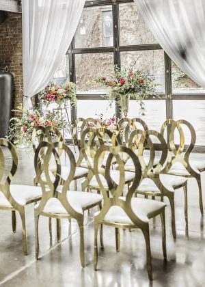 custom gold wedding chairs - Sarah Casile Weddings