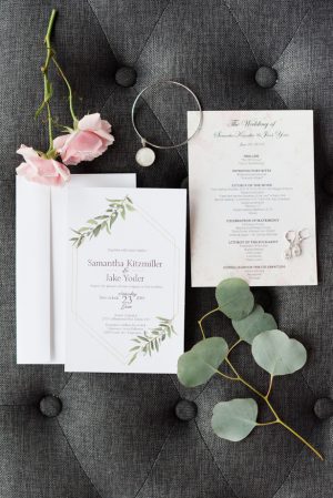 Silver accented wedding invitations - Amanda Collins Photography