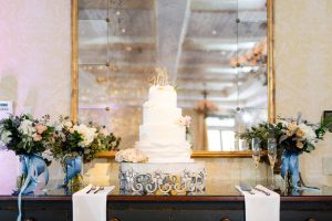 classic white wedding cake - Luke & Ashley Photography
