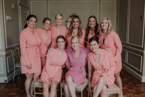 coral bridesmaid robes - Kelli Wilke Photography