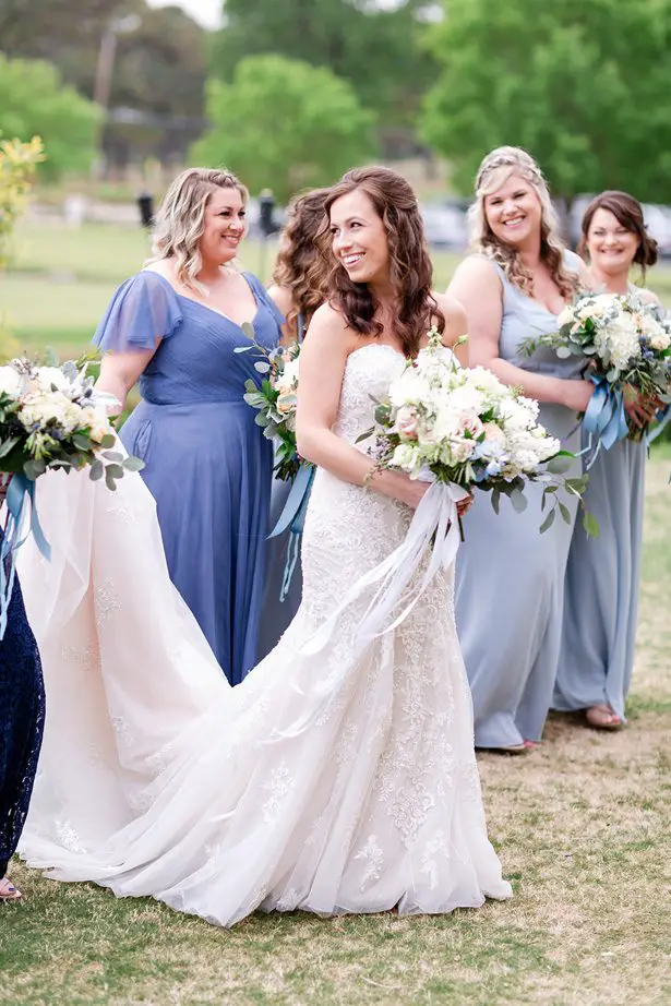 matching bridal party wild bouquets - Luke & Ashley Photography
