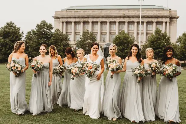 Long mismatched green pastel bridesmaid dresses  - Mann and Wife Photography