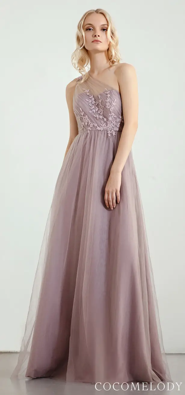 One shoulder Bridesmaid Dress Trends by Cocomelody 2020