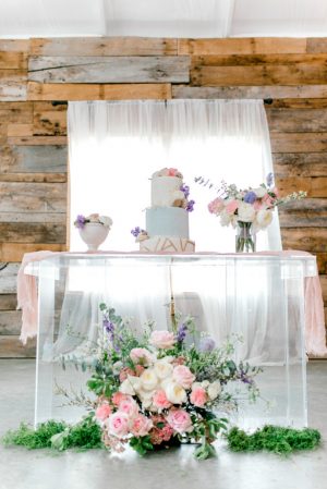 Feminine Pastel Wedding Cake Table decor - Bobbye Jean Photography