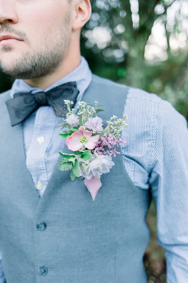 Spring wedding boutonniere - Mallory McClure Photography