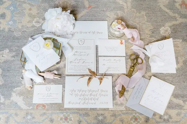 Vintage wedding invitations - Heather Durham Photography
