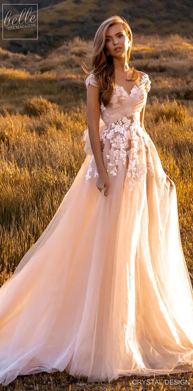 Bmbridal One Shoulder Long Sleeves Wedding Dress Sequins Bridal Gown |  BmBridal