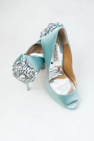 Glamorous blue wedding shoes - Lynne Reznick Photography