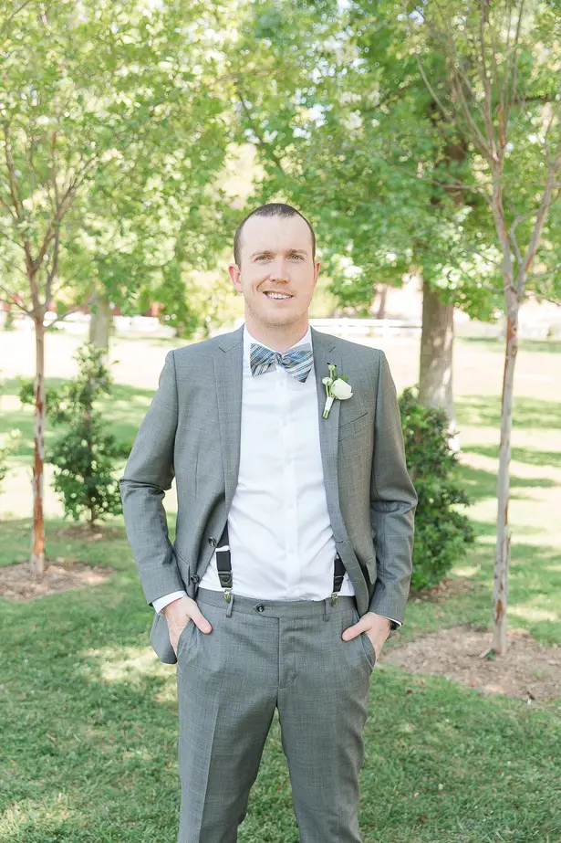 silver grooms suit - Theresa Bridget Photography